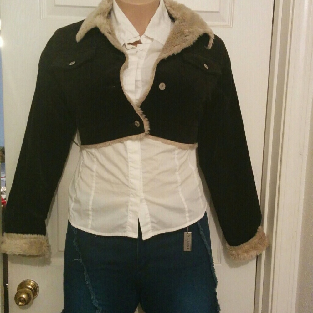 Black Corduroy Crop Jacket